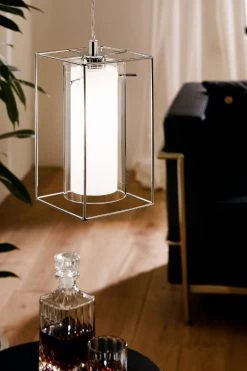 Eglo Loncino 1 Caged Glass Ceiling Light Pendant