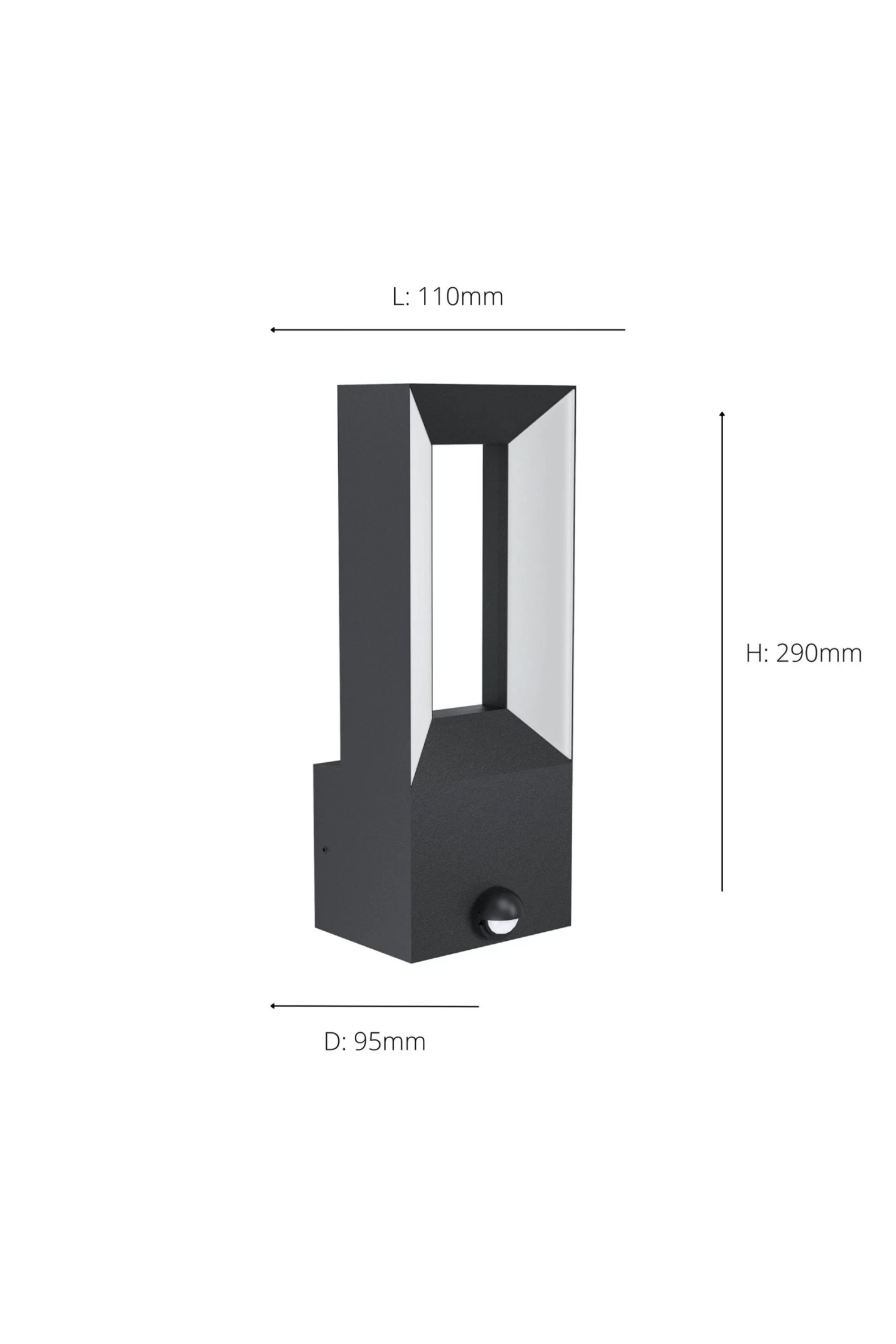 Eglo Riforano Black Exterior Wall Light With Sensor 5 Eglo Riforano Black Exterior Wall Light With Sensor - Image 3