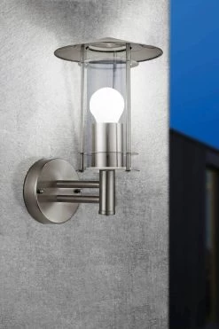 Eglo Lisio StainlessSteelClear Exterior Wall Light