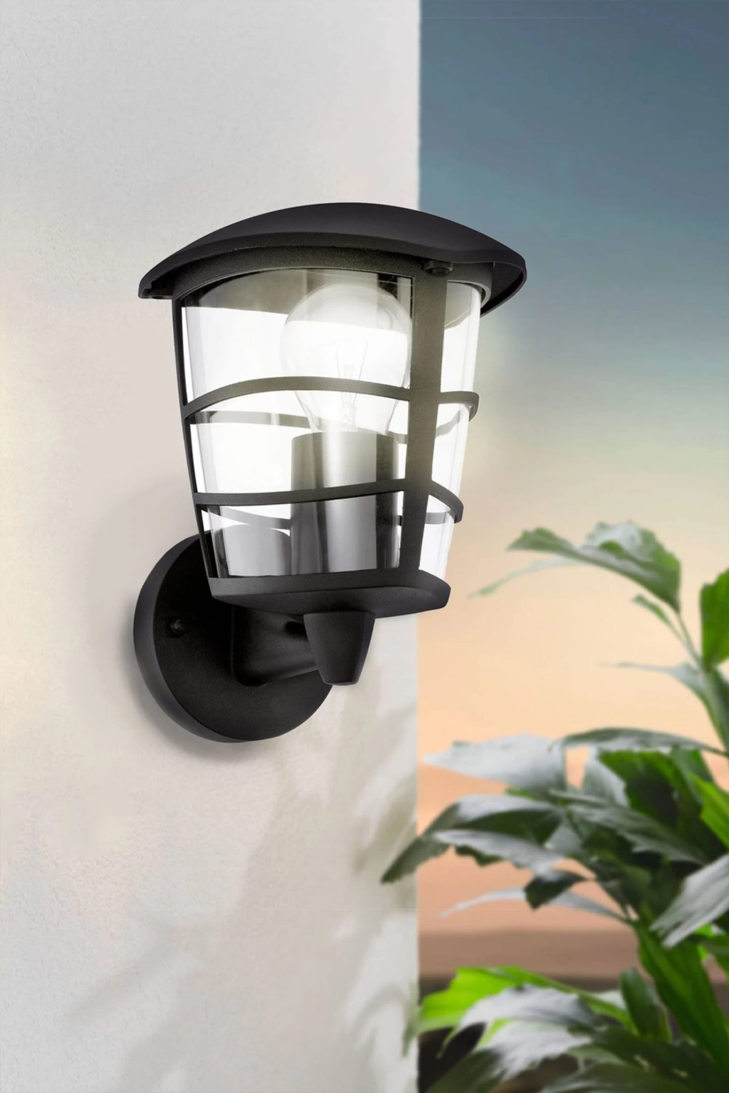 Eglo Aloria Upwards Black Exterior Wall Light 3 Eglo Aloria Upwards Black Exterior Wall Light