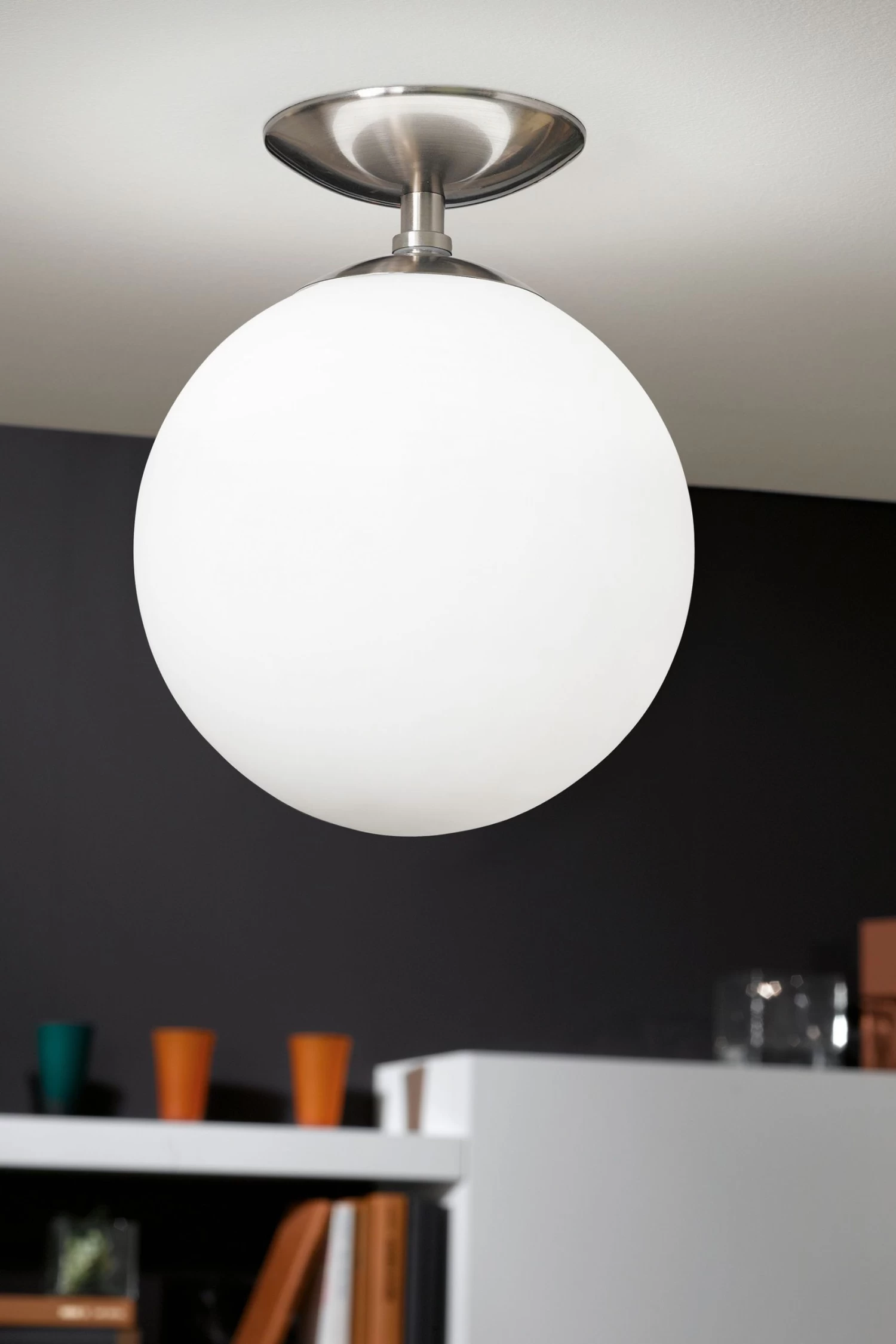 Eglo Rondo Opal And Nickel Matte Ceiling Light 3 Eglo Rondo Opal And Nickel Matte Ceiling Light