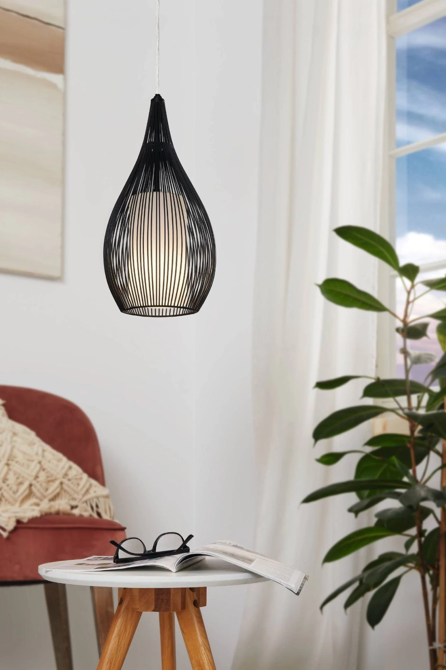 Eglo Razoni Teardrop Shaped Ceiling Light Pendant 3 Eglo Razoni Teardrop Shaped Ceiling Light Pendant