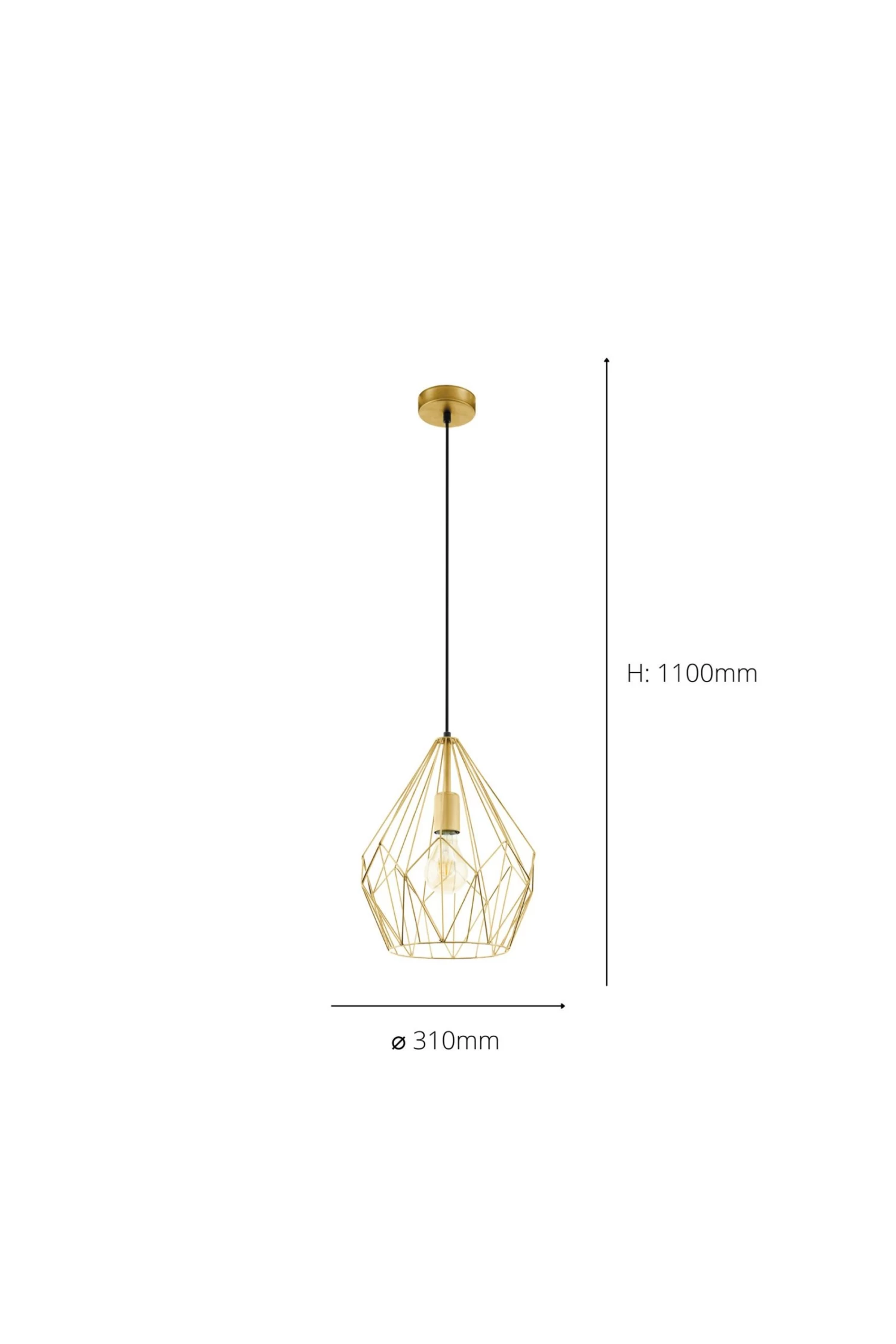 Eglo Carlton Wired Ceiling Light Pendant 5 Eglo Carlton Wired Ceiling Light Pendant - Image 3