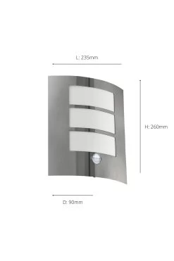 Eglo City Stainless Steel Exterior Wall Light With Sensor -Eglo D19989s3