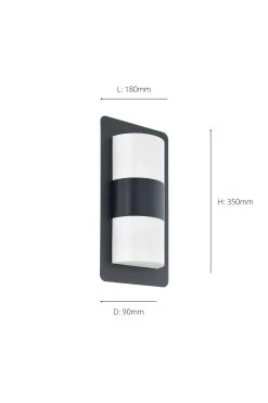 Eglo Cistierna 2Light Anthracite Exterior Wall Light 7 Eglo Cistierna 2Light Anthracite Exterior Wall Light -Eglo D19991s3
