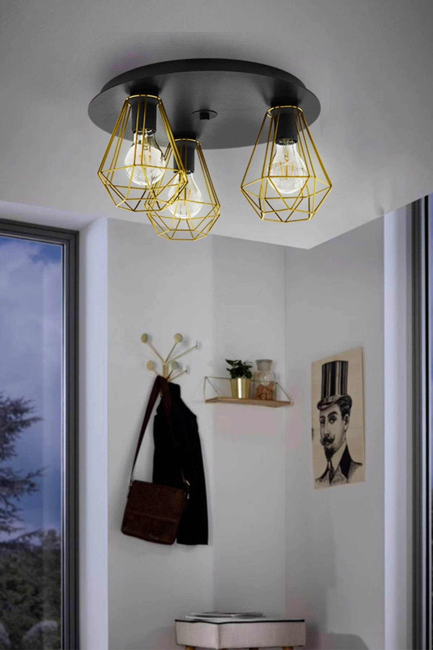 Eglo Tarbes 2 Geo 3 Light Ceiling Light 4 Eglo Tarbes 2 Geo 3 Light Ceiling Light - Image 2