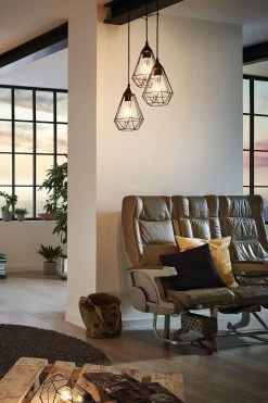 Eglo Tarbes 3 Light Geo Cluster Ceiling Light Pendant