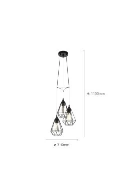 Eglo Tarbes 3 Light Geo Cluster Ceiling Light Pendant 7 Eglo Tarbes 3 Light Geo Cluster Ceiling Light Pendant -Eglo D19999s3