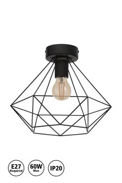 Eglo Tarbes 1 Light Geo Ceiling Light -Eglo D20000s4