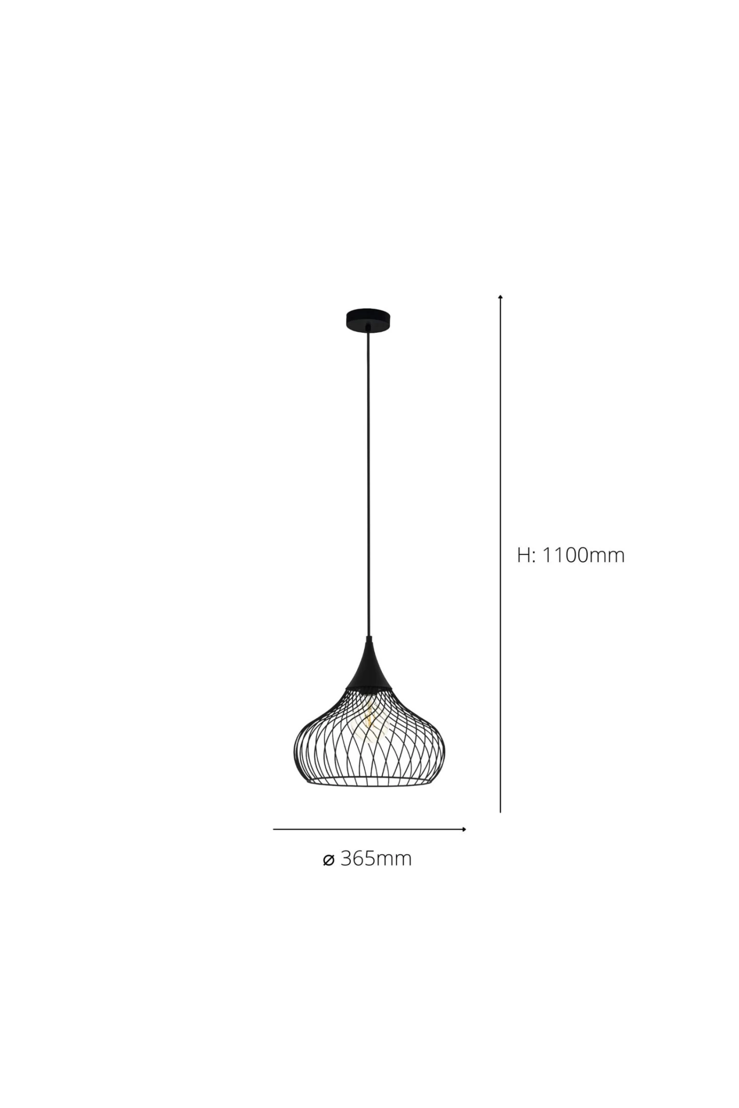 Eglo Staverton Wired Teardrop Shaped Single Ceiling Light Pendant 6 Eglo Staverton Wired Teardrop Shaped Single Ceiling Light Pendant - Image 4