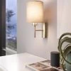 Eglo Pasteri Nickel And Taupe Wall Light With Switch -Eglo D20003s