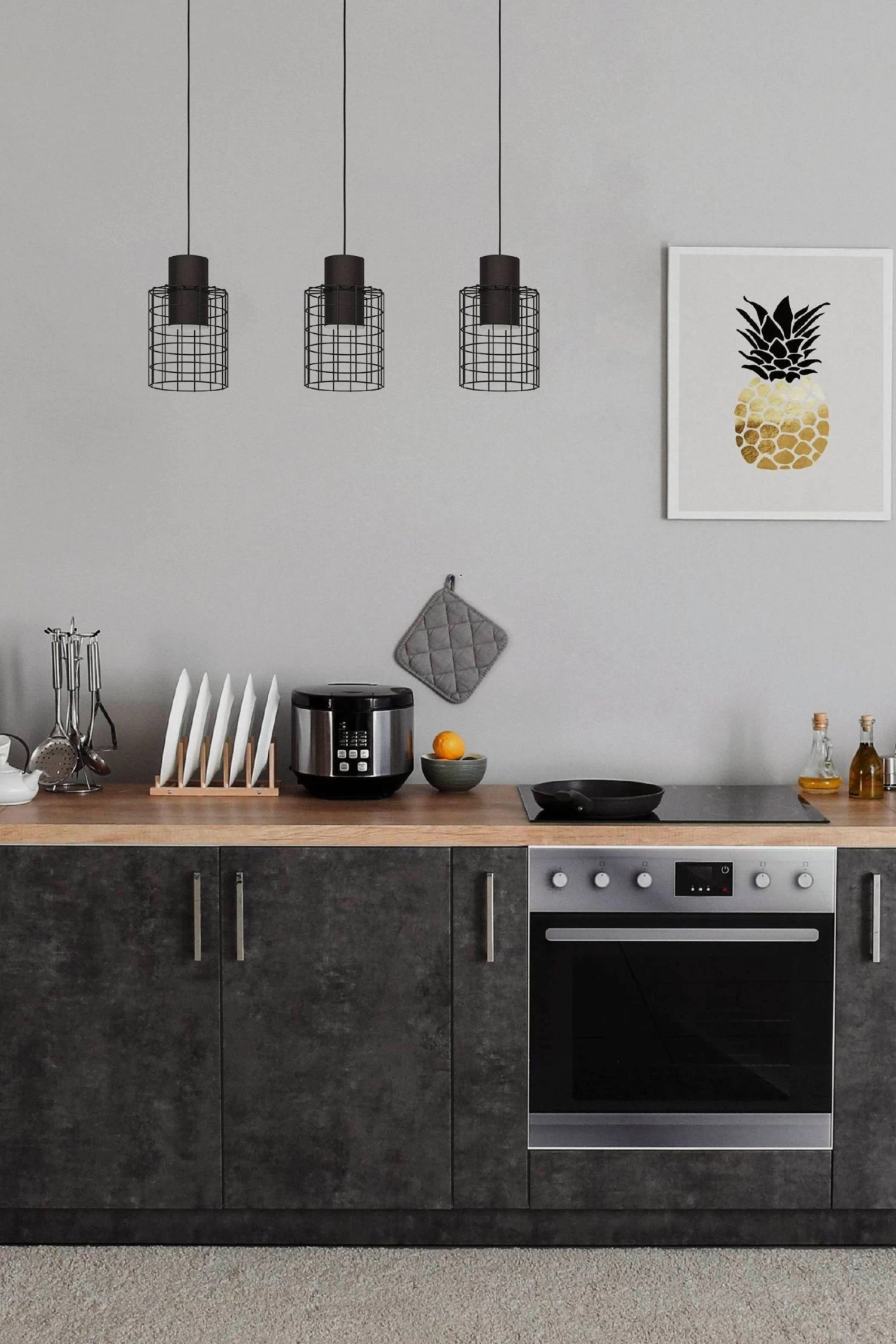 Eglo Milligan 3 Light Wire Mesh Ceiling Light Pendant 4 Eglo Milligan 3 Light Wire Mesh Ceiling Light Pendant - Image 2