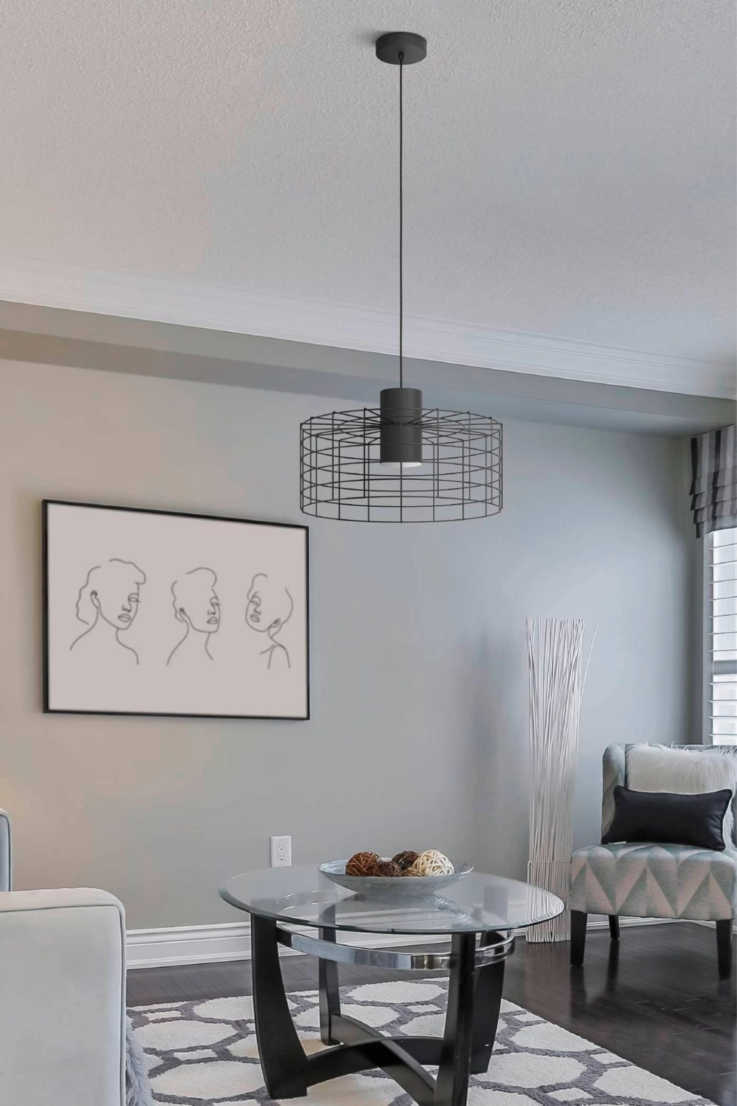 Eglo Milligan D480cm Wire Mesh Ceiling Light Pendant 4 Eglo Milligan D480cm Wire Mesh Ceiling Light Pendant - Image 2