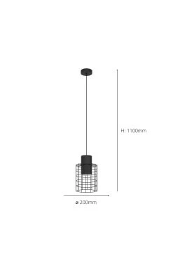 Eglo Milligan D200cm Wire Mesh Ceiling Light Pendant -Eglo D20010s4
