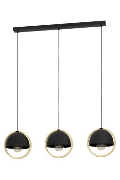 Eglo Callow 3 Light Wood Ceiling Light Pendant -Eglo D20018s2