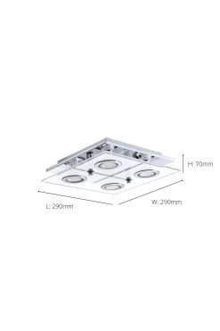 Eglo Cabo 4 Light LED Chrome Satined Ceiling Light 7 Eglo Cabo 4 Light LED Chrome Satined Ceiling Light -Eglo D20019s3