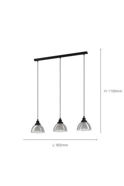 Eglo Beleser Transparent 3 Light Ceiling Light Pendant 7 Eglo Beleser Transparent 3 Light Ceiling Light Pendant -Eglo D20021s3