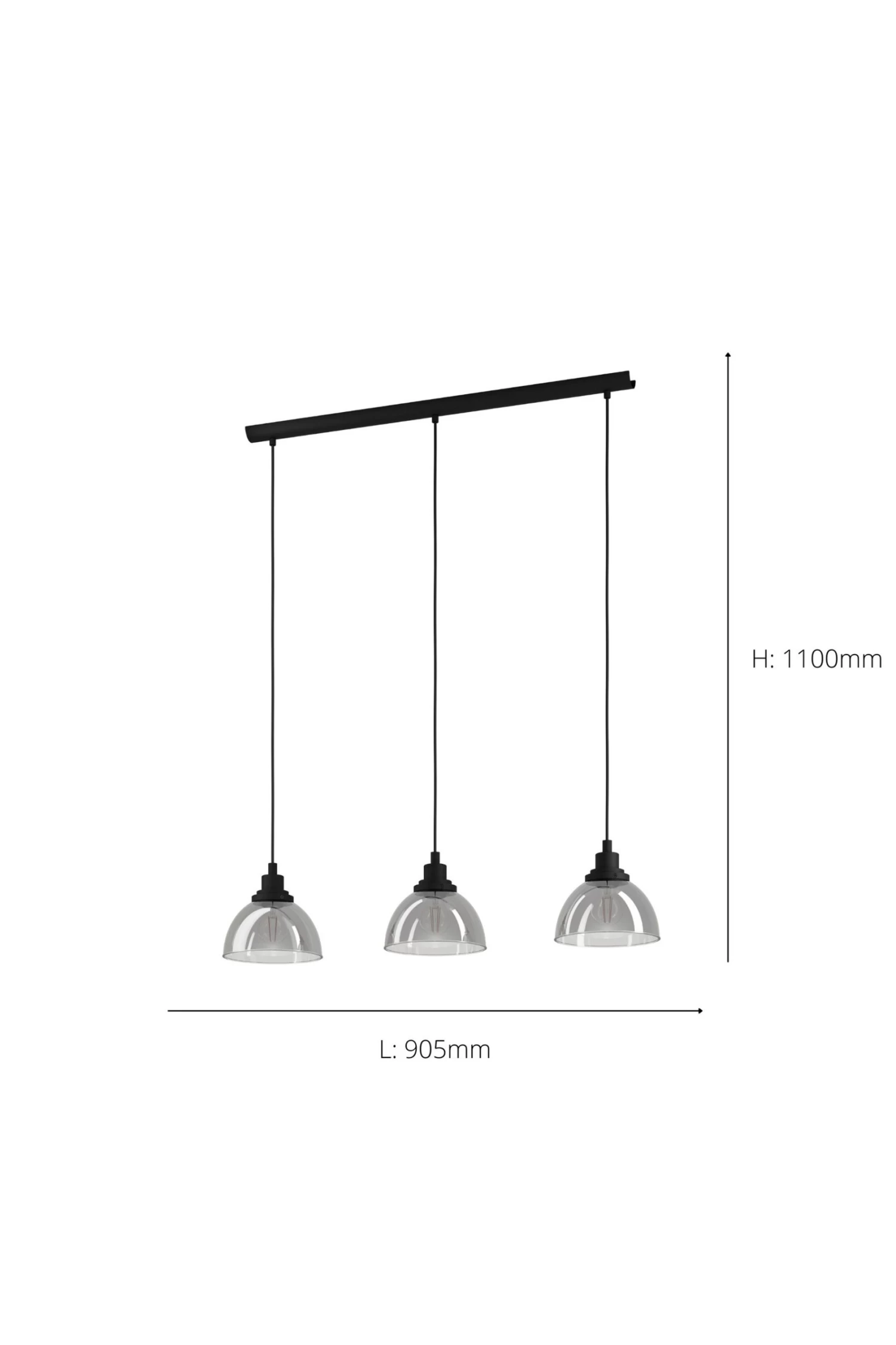 Eglo Beleser Transparent 3 Light Ceiling Light Pendant 5 Eglo Beleser Transparent 3 Light Ceiling Light Pendant - Image 3