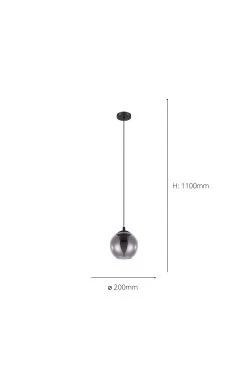 Eglo Ariscani Smoked Glass Single Pendant 6 Eglo Ariscani Smoked Glass Single Pendant -Eglo D20022s3