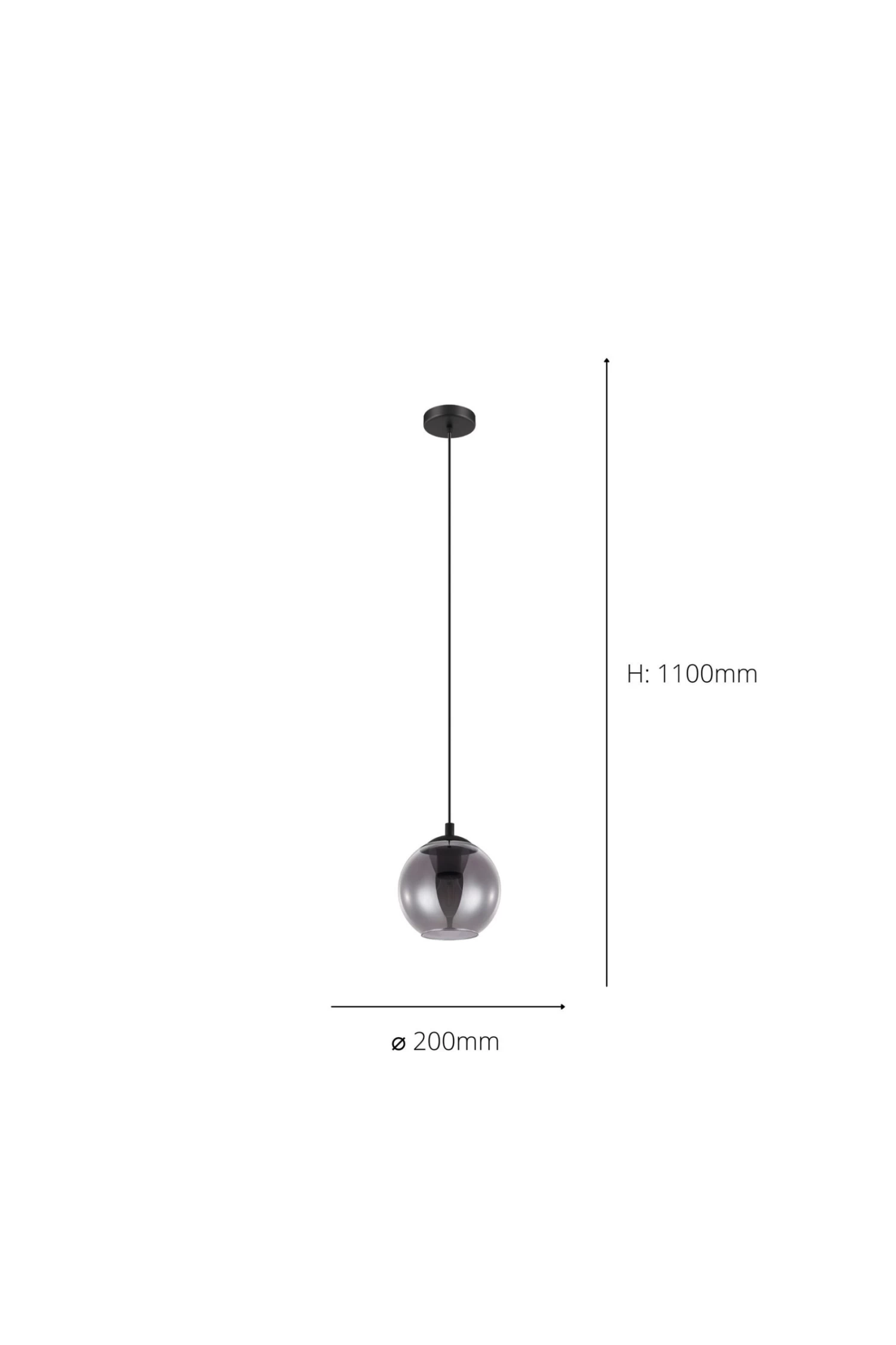 Eglo Ariscani Smoked Glass Single Pendant 4 Eglo Ariscani Smoked Glass Single Pendant - Image 3