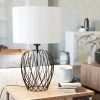 Eglo Nimlet Table Lamp Wire Base With White Fabric Shade -Eglo D22976s