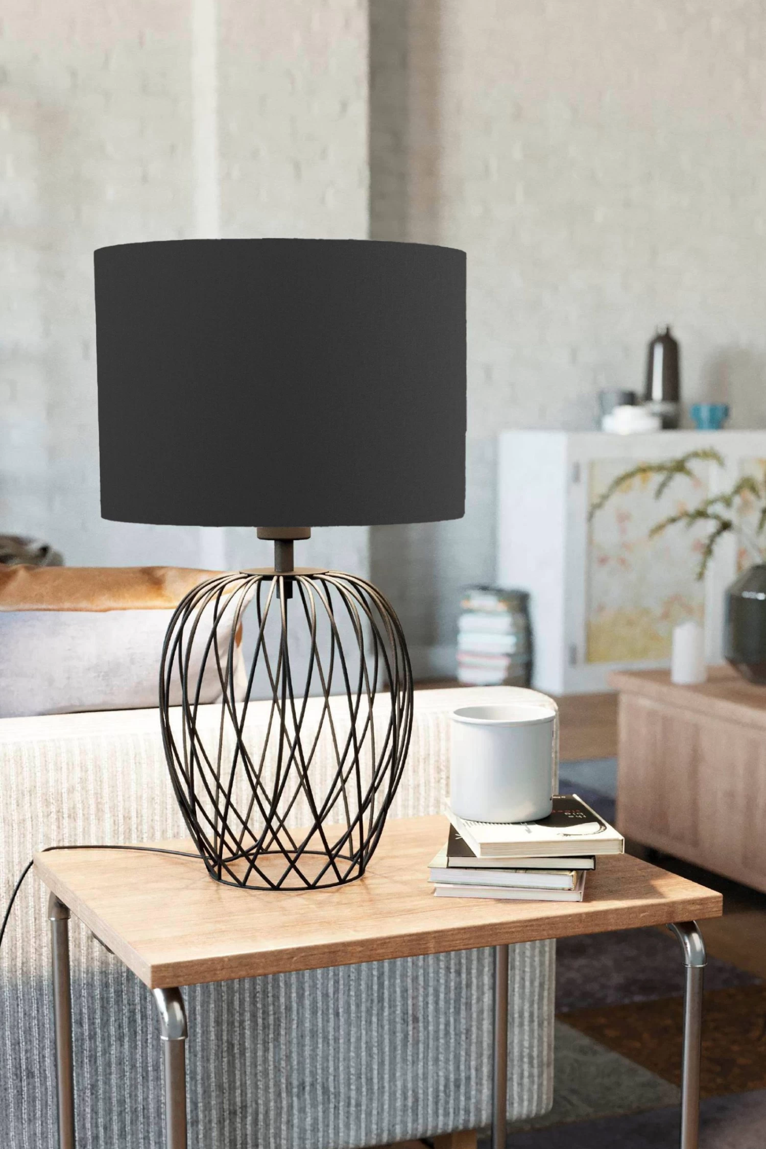 Eglo Nimlet Table Lamp Wire Base With Black Fabric Shade 3 Eglo Nimlet Table Lamp Wire Base With Black Fabric Shade