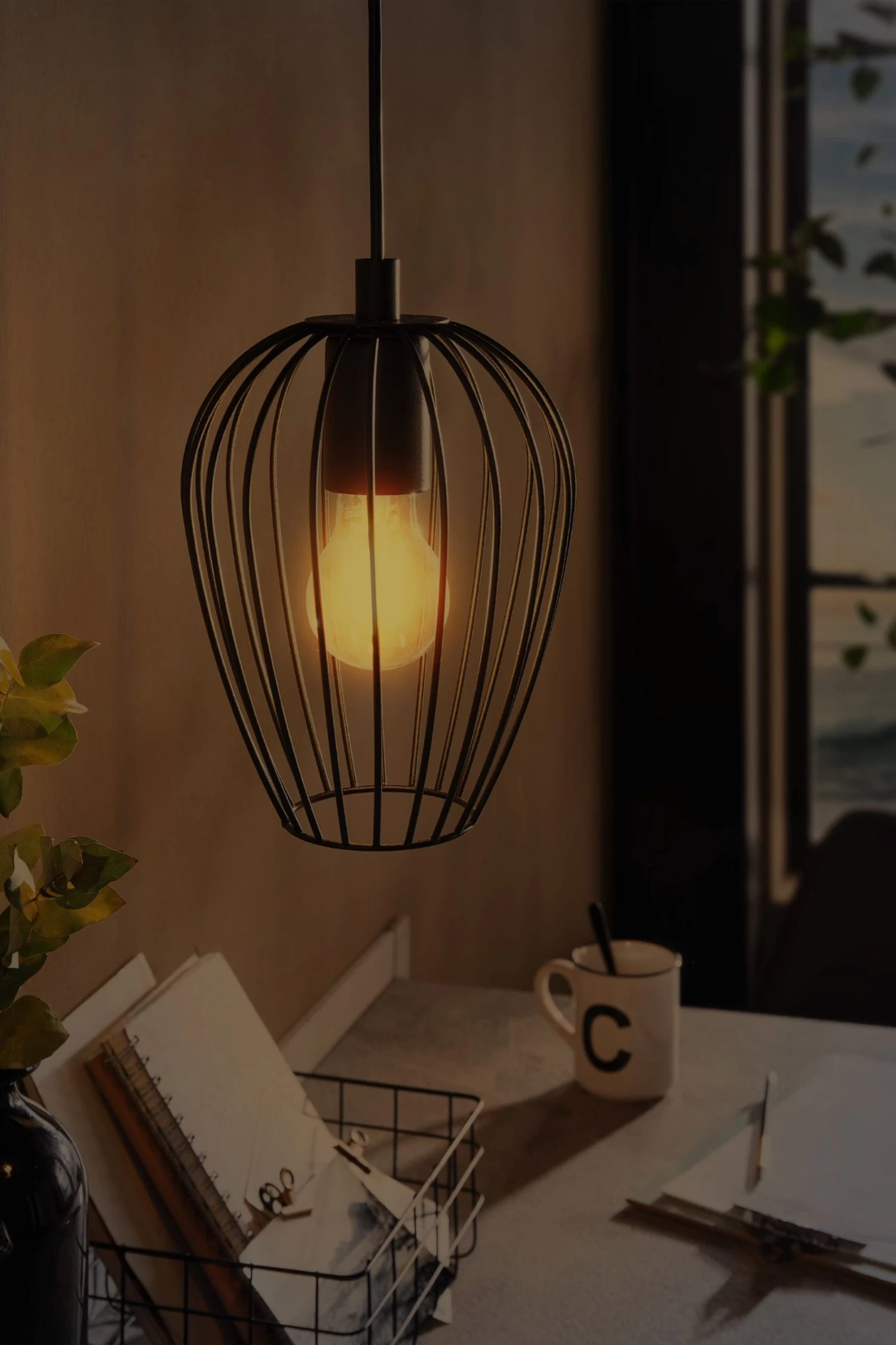 Eglo Newtown Caged Ceiling Light Pendant 4 Eglo Newtown Caged Ceiling Light Pendant - Image 2