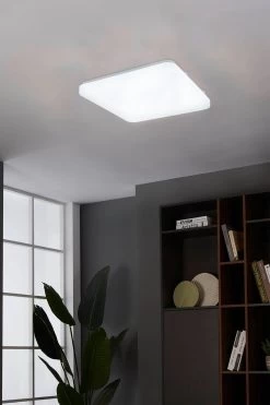 Eglo Frania-S 28cm Metal And Plastic With Crystal Effect Flush Ceiling Light