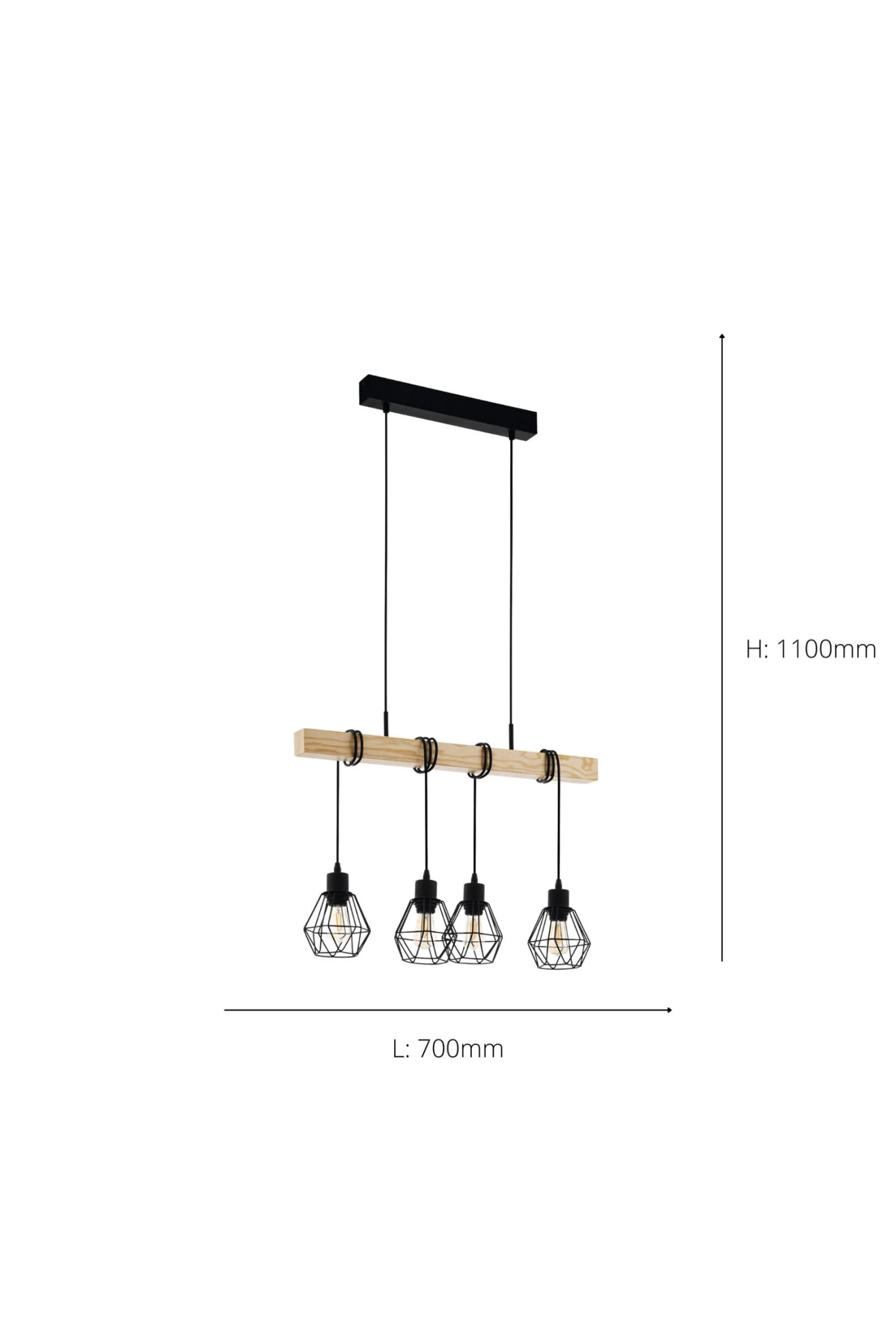 Eglo Townshend 5 Caged Ceiling Light Pendant 5 Eglo Townshend 5 Caged Ceiling Light Pendant - Image 3
