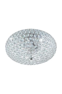 Eglo Chrome And Crystal Clemente 2 Light Ceiling Light -Eglo U73331s3