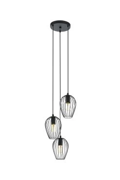 Eglo Newtown 3 Light Caged Cluster Ceiling Light Pendant -Eglo U73335s3