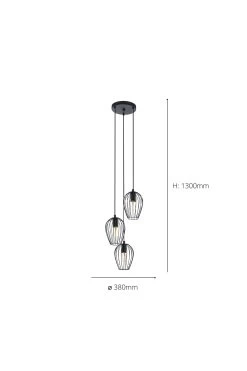 Eglo Newtown 3 Light Caged Cluster Ceiling Light Pendant -Eglo U73335s4
