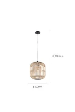 Eglo Natural Rattan Bordesley 1 Light Large Ceiling Light Pendant 7 Eglo Natural Rattan Bordesley 1 Light Large Ceiling Light Pendant -Eglo U73339s3