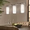 Eglo Chrome And Clear Loncino 3 Light Glass Ceiling Light Pendant -Eglo U73348s