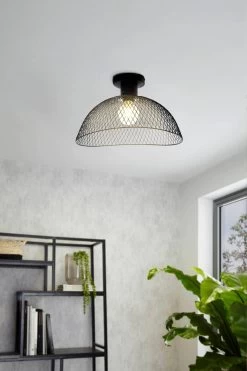 Eglo Pompeya 1 Light Industrial Mesh Ceiling Light
