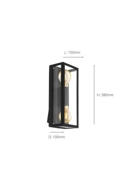 Eglo Alamonte 1 Caged Industrial Outdoor Wall Light -Eglo UQ1515s3