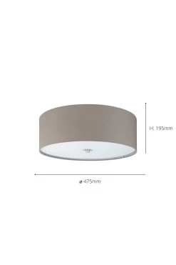 Eglo Taupe Pasteri 3 Light Fabric Ceiling Light -Eglo UU2914s4