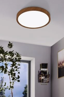 Eglo Dark Wood Musurita LED Ceiling Light