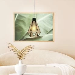 Eglo -Eglo eglo adwickle single drop pendant in black and wrapped with natural hemp yarn p23737 90631 image