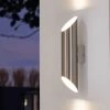 Eglo Agolada Outdoor IP44 LED Wall Light In Steel And White