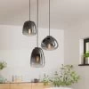 Eglo Aguilares Triple Drop Round Pendant In Black With Vaporized Black To Grey Glass -Eglo eglo aguilares triple drop round pendant in black with vaporized black to grey glass p21148 72655 image