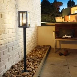 Eglo Alamonte 1 IP44 Outdoor Post Light In Black