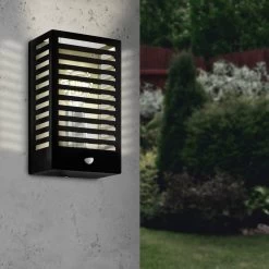 Eglo Alamonte 3 PIR IP44 Exterior Wall Light In Black