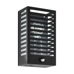 Eglo Alamonte 3 PIR IP44 Exterior Wall Light In Black -Eglo eglo alamonte 3 pir ip44 exterior wall light in black p22500 83976 image