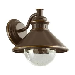 Eglo Albacete IP44 Outdoor Wall Light In Brown And Copper