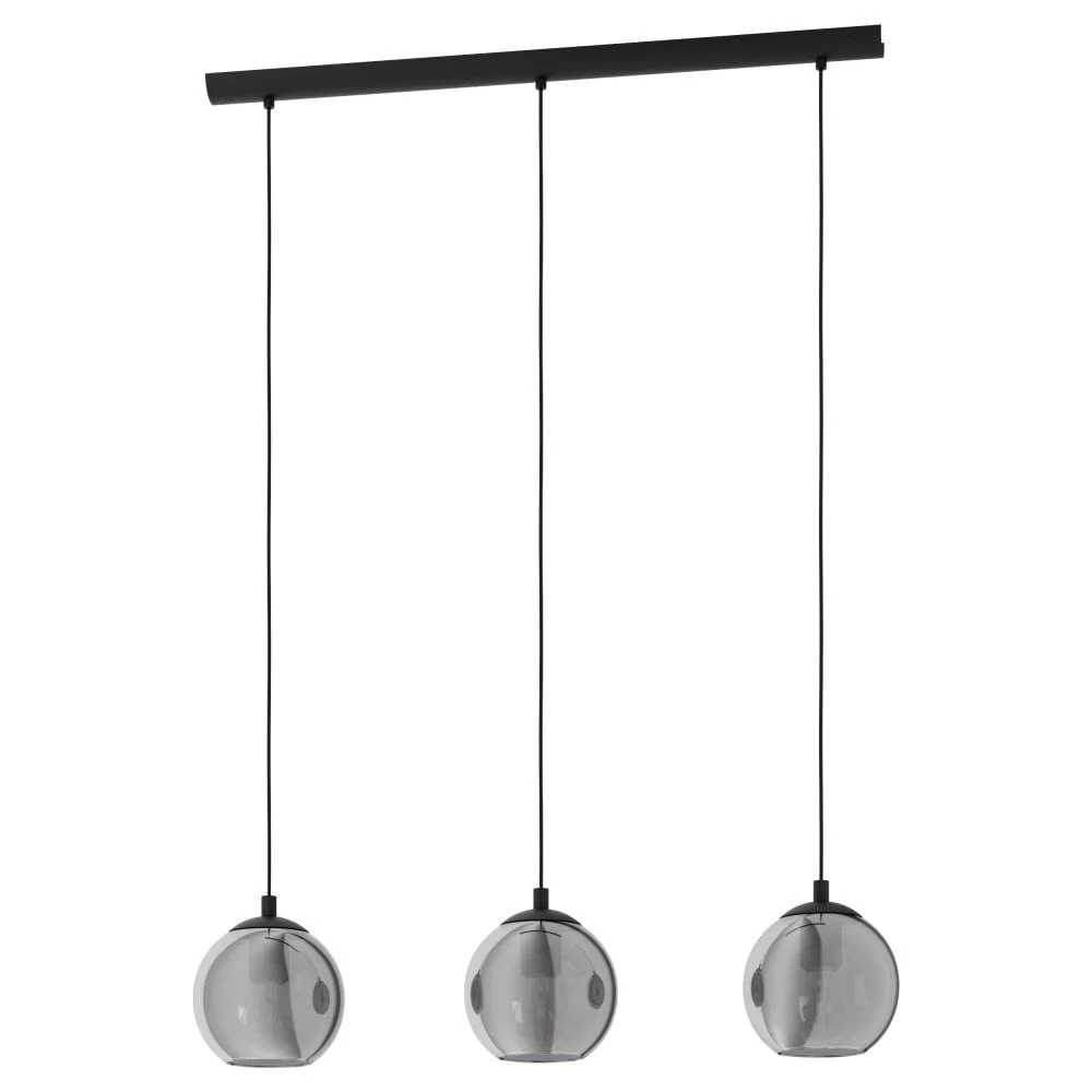 Eglo Ariscani Triple Bar Pendant With Transparent Black Vaporized Glass 4 Eglo Ariscani Triple Bar Pendant With Transparent Black Vaporized Glass - Image 2