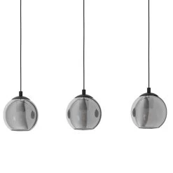 Eglo Ariscani Triple Bar Pendant With Transparent Black Vaporized Glass