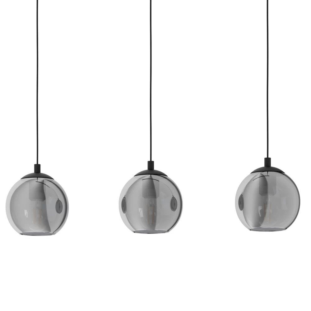 Eglo Ariscani Triple Bar Pendant With Transparent Black Vaporized Glass 3 Eglo Ariscani Triple Bar Pendant With Transparent Black Vaporized Glass