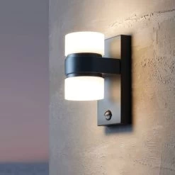 Eglo Atollari Exterior PIR Wall Light In Anthracite