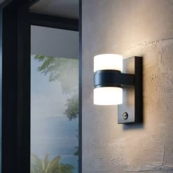 Eglo Atollari Exterior PIR Wall Light In Anthracite -Eglo eglo atollari exterior pir wall light in anthracite p7357 84367 image